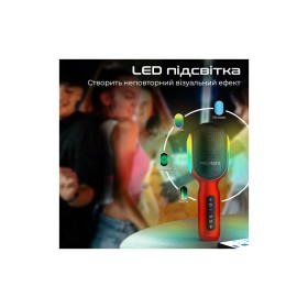 Микрофон Promate VocalMic Bluetooth 2 x AUX LED Red (vocalmic.red)