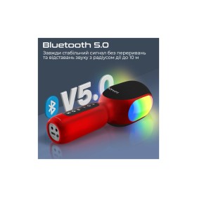 Мікрофон Promate VocalMic Bluetooth 2 x AUX LED Red (vocalmic.red)
