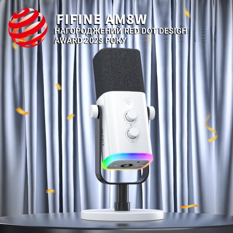 Микрофон Fifine AM8W USB/XLR White (AM8W)