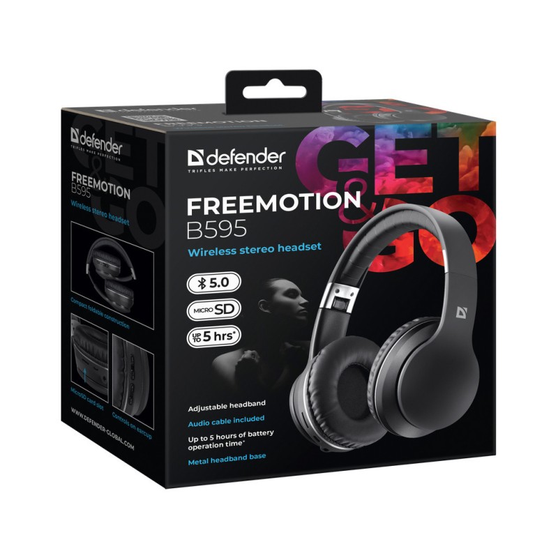 Наушники Defender FreeMotion B595 Bluetooth Black (63595)