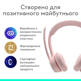 Наушники Logitech Zone 300 Bluetooth Rose (981-001412)