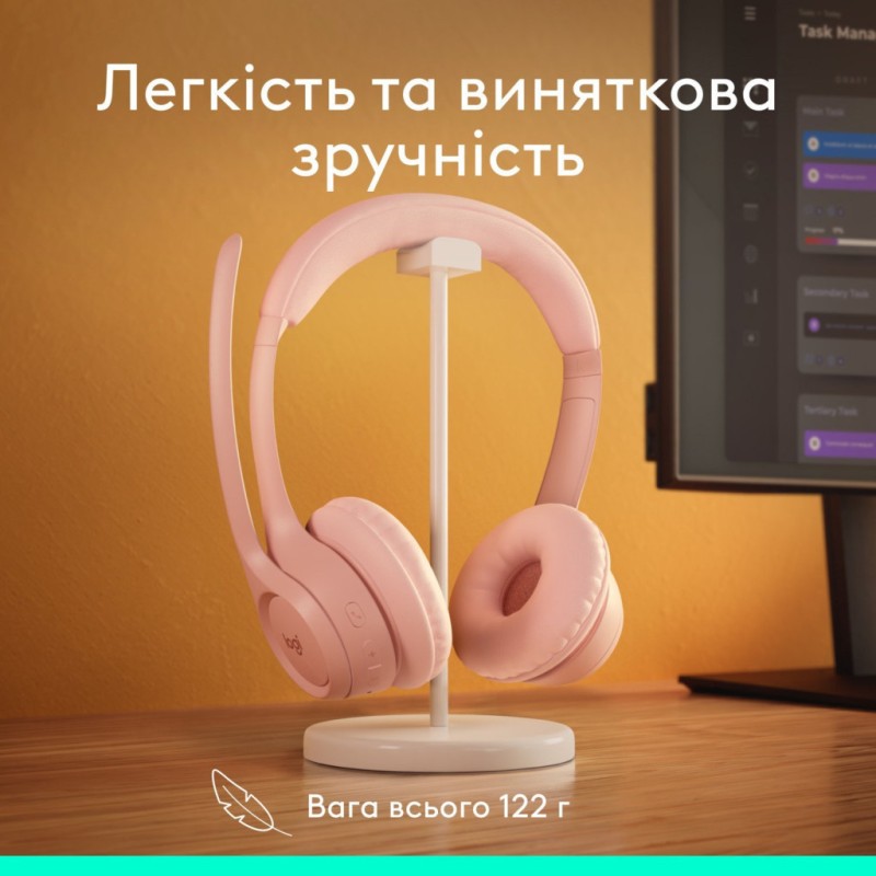 Наушники Logitech Zone 300 Bluetooth Rose (981-001412)
