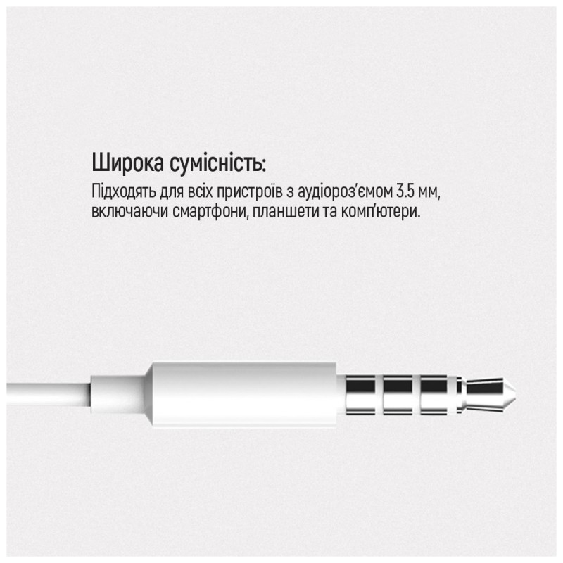 Навушники ColorWay 3.5 mm Wired Earphone Sound Wave White (CW-WD04WT)