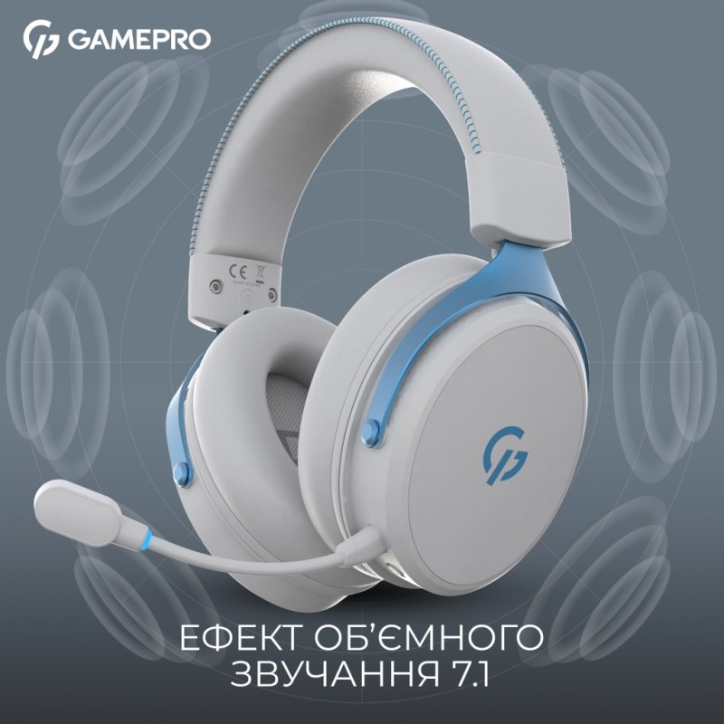 Навушники GamePro Asgard Skadi Wireless White/Blue (HSW191WB)