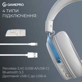 Навушники GamePro Asgard Skadi Wireless White/Blue (HSW191WB)