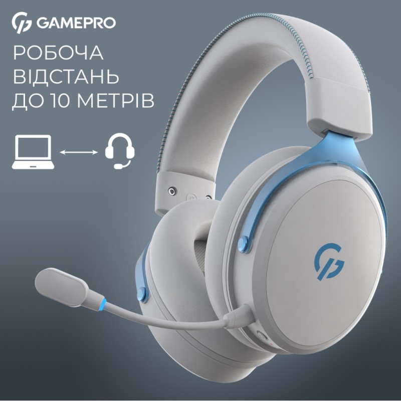 Навушники GamePro Asgard Skadi Wireless White/Blue (HSW191WB)