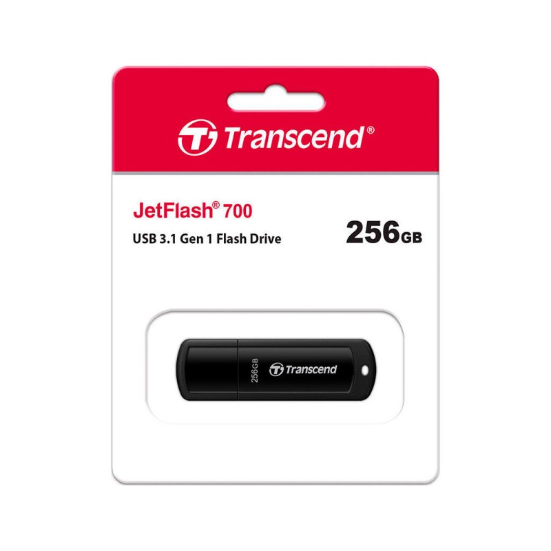 USB флеш накопитель Transcend 256GB JetFlash 700 Black USB 3.1 (TS256GJF700)
