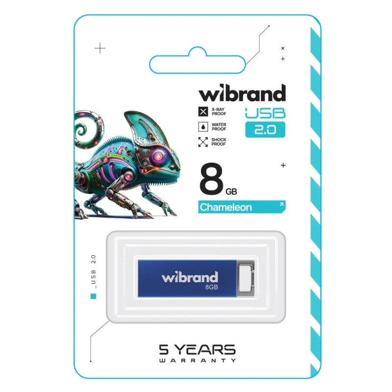 USB флеш накопитель Wibrand 8GB Chameleon Blue USB 2.0 (WI2.0/CH8U6U)