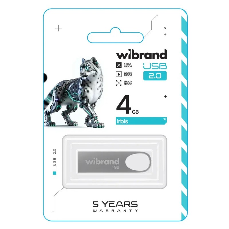 USB флеш накопитель Wibrand 4GB Irbis Silver USB 2.0 (WI2.0/IR4U3S)