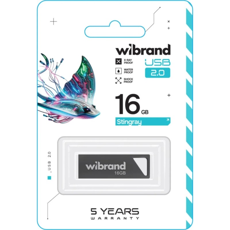 USB флеш накопитель Wibrand 16GB Stingray Grey USB 2.0 (WI2.0/ST16U5G)