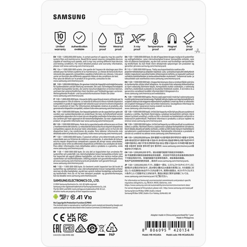 Карта памяти Samsung 64GB microSD class 10 UHS-I U3 V30 A1 EVO Plus (MB-MC64SA/EU)