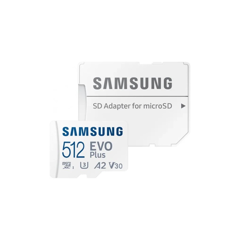 Карта памяти Samsung 512 GB microSDXC Class 10 UHS-I U3 V30 A2 EVO Plus+SD Adapte (MB-MC512SA/EU)