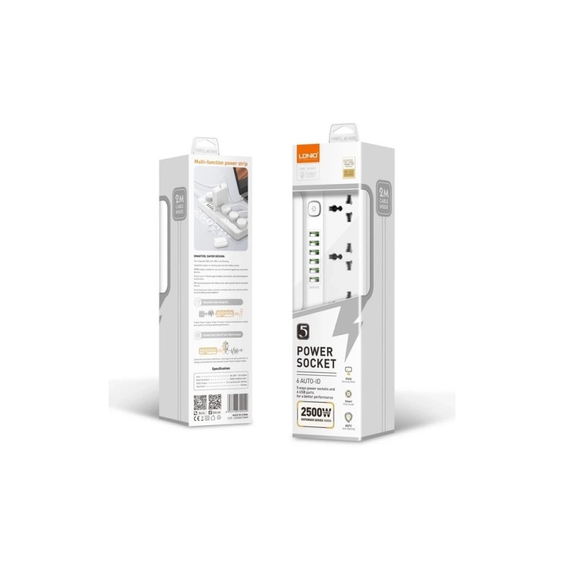 Сетевой фильтр питания LDNIO SC5614 5роз. 3USB 2м (SC5614)