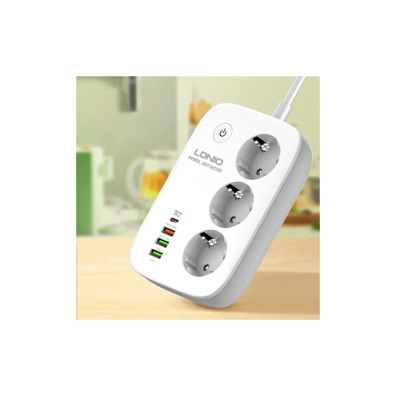 Сетевой фильтр питания LDNIO SEW3452 WiFi 3роз 3USB/1Type-C (SEW3452)