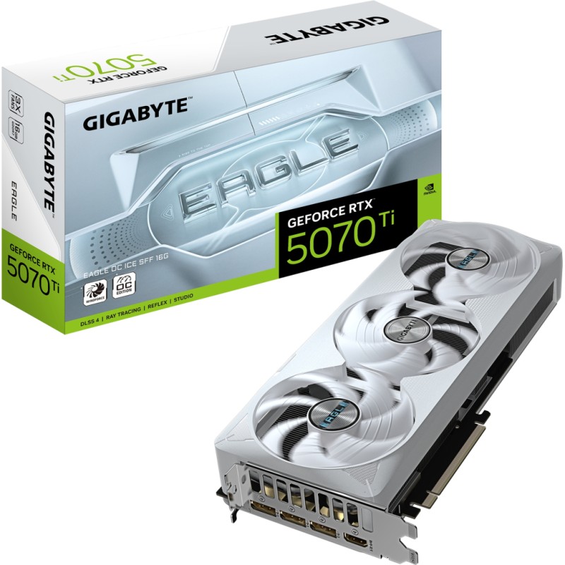 Видеокарта GIGABYTE GeForce RTX5070 Ti 16GB EAGLE OC ICE SFF (GV-N507TEAGLEOC ICE-16GD)