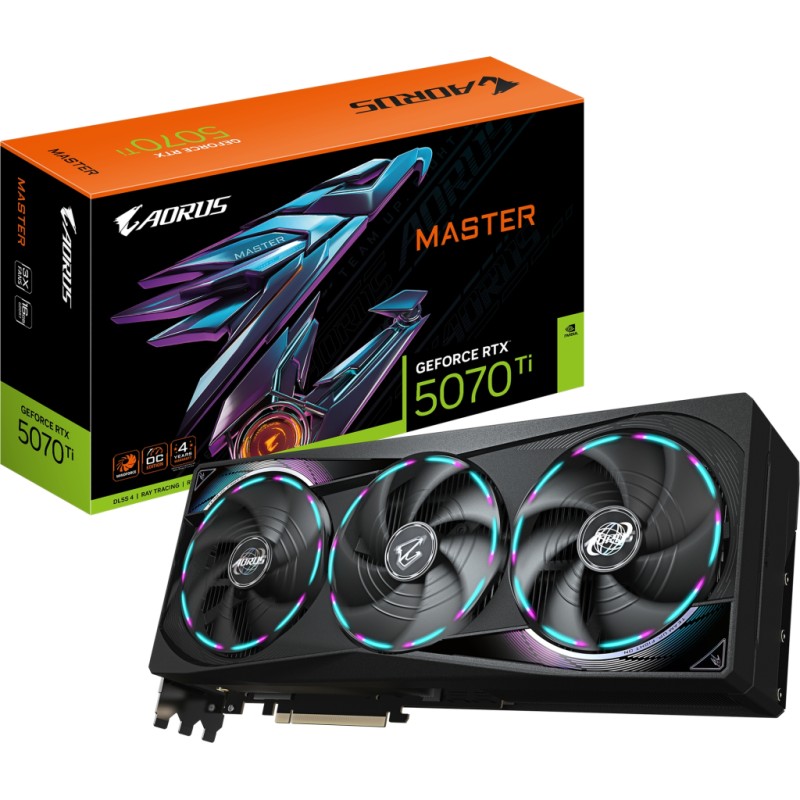 Видеокарта GIGABYTE GeForce RTX5070 Ti 16GB AORUS MASTER (GV-N507TAORUS M-16GD)