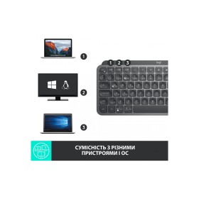 Клавиатура Logitech MX Keys Mini Wireless Illuminated UA Graphite (920-010498)