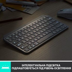 Клавіатура Logitech MX Keys Mini Wireless Illuminated UA Pale Grey (920-010499)