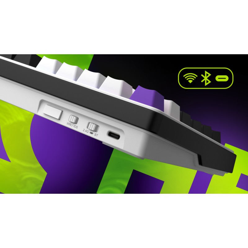Клавиатура Hator Hellyberry HK75 Mechanical Linear RGB Wireless/Bluetooth/USB UA White/Violet (HK75_wireless)