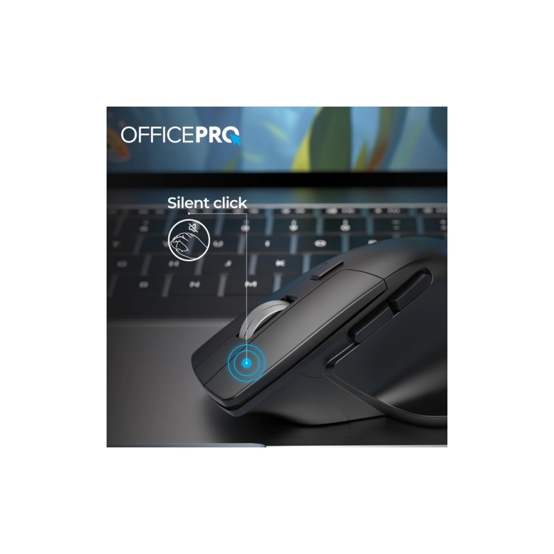 Мышка OfficePro M395B Silent Click Ergonomic Wireless Black (M395B)