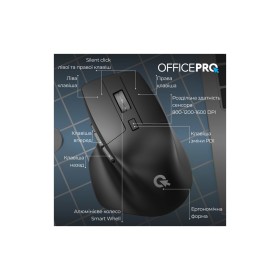 Мышка OfficePro M395B Silent Click Ergonomic Wireless Black (M395B)