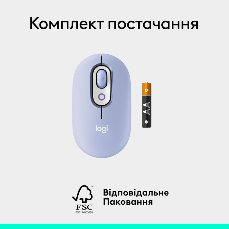 Мышка Logitech POP Mouse With Emoji Bluetooth Lilac (910-007414)