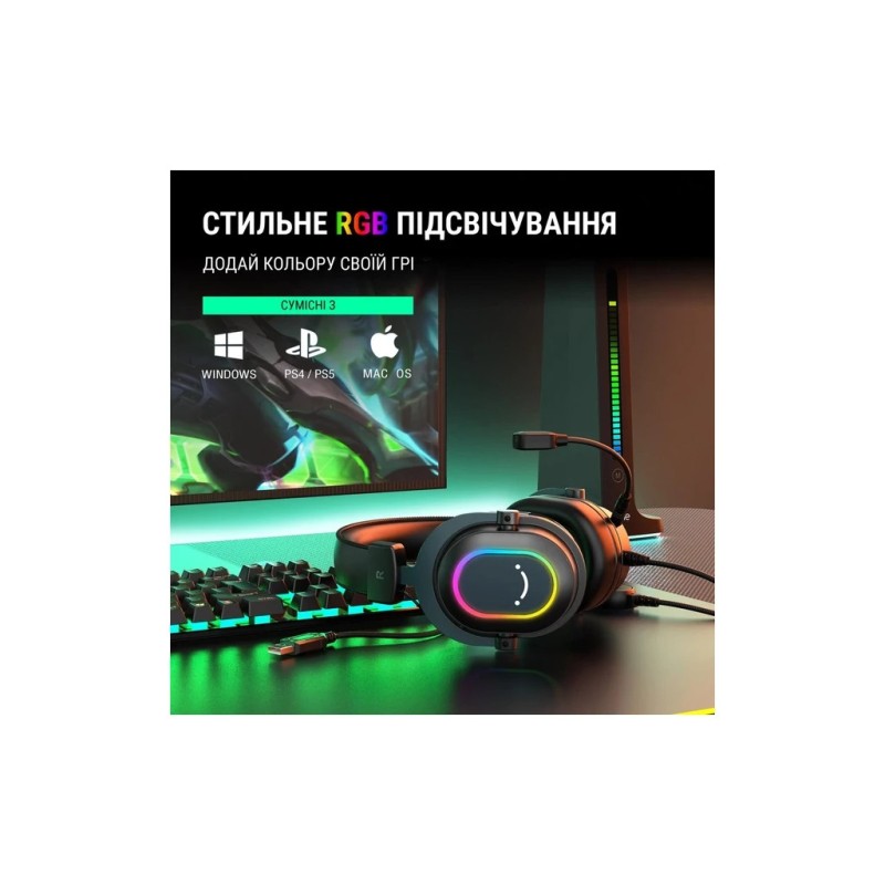 Наушники Fifine H6 RGB 7.1 Black (H6)
