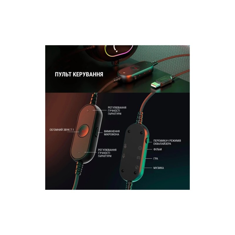 Наушники Fifine H6 RGB 7.1 Black (H6)