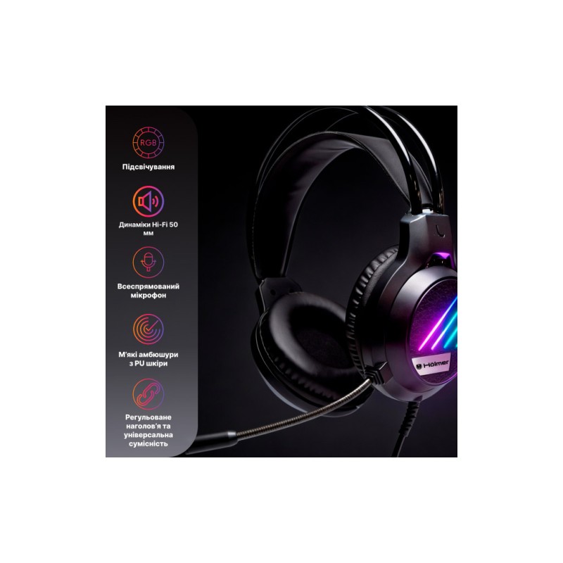 Навушники Hölmer H-01GS 3.5 мм Black (H-01GS)