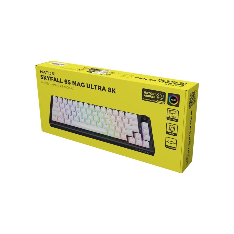 Клавиатура Hator Skyfall 65 MAG ULTRA 8K Aurum Ice RGB USB UA Black/White (HTK1860UA)