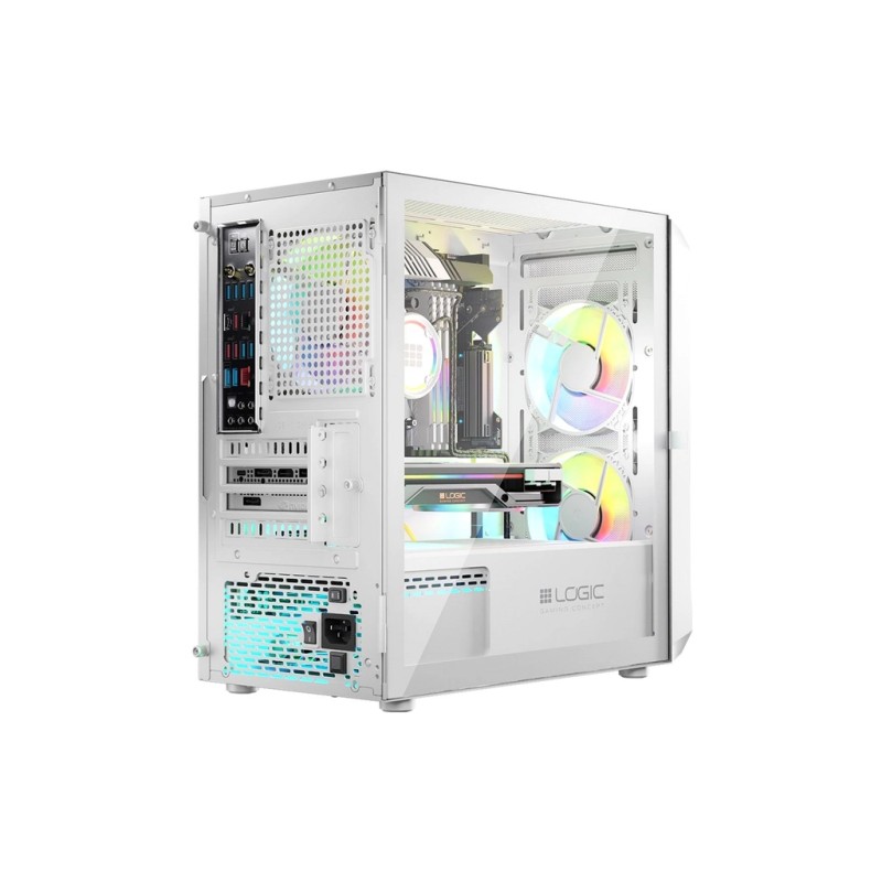 Корпус для ПК Logic concept PORTOS MESH+GLASS ARGB fans 3x120mm WHITE (AM-PORTOS-20-0000000-0002)