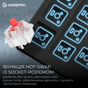Клавиатура GamePro Asgard Drakkar Keychron Super Red Switch Wireless/Bluetooth/USB UA
