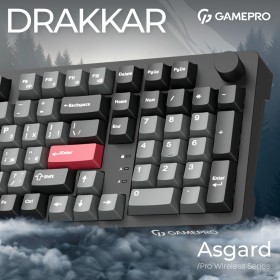 Клавиатура GamePro Asgard Drakkar Keychron Super Red Switch Wireless/Bluetooth/USB UA Black (MK305BK)