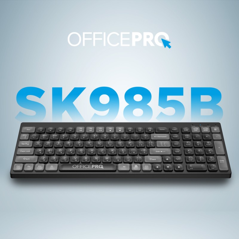 Клавиатура OfficePro SK985B Wireless/Bluetooth Black (SK985B)