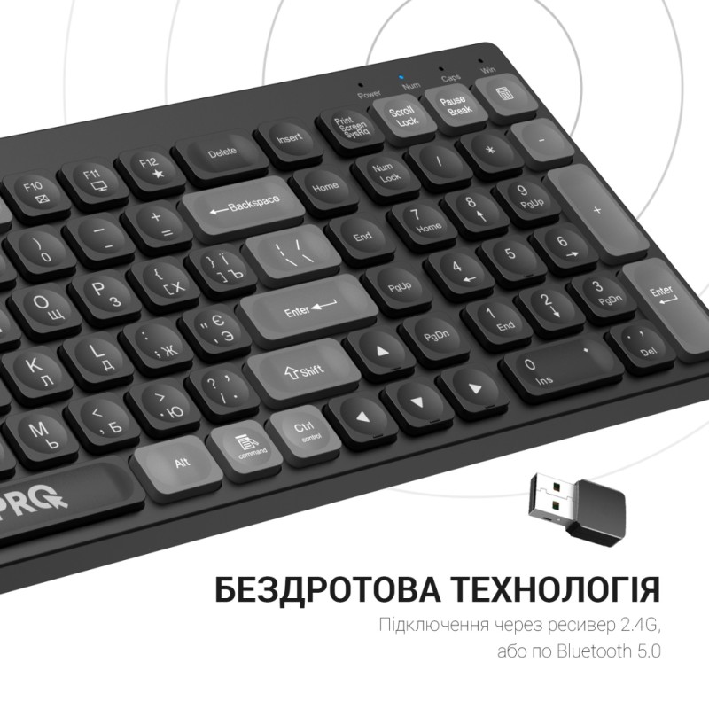 Клавиатура OfficePro SK985B Wireless/Bluetooth Black (SK985B)