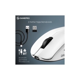 Мишка GamePro Asgard Surt Wireless/Bluetooth/USB White (GM017W)