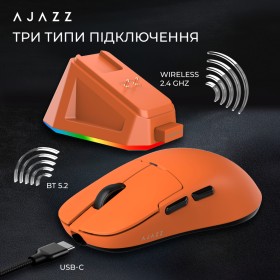 Мышка Ajazz AJ159P MC Wireless/Bluetooth/USB Charging Dock Orange (AJ159P-MC-Orange)