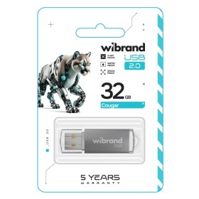 USB флеш накопитель Wibrand 32GB Cougar Silver USB 2.0 (WI2.0/CU32P1S)