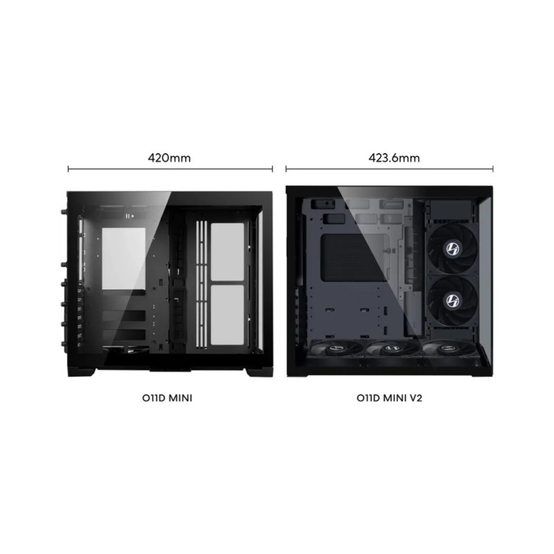 Корпус для ПК Lian Li O11 Dynamic Mini V2, Black (G99.O11DMIV2X.00)