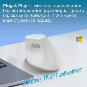 Мышка Ajazz i300 Wireless/Bluetooth/USB White (i300-W)