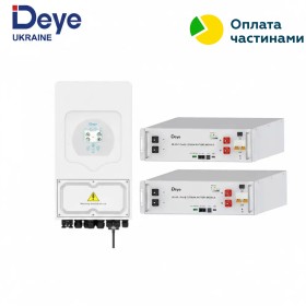 Комплект резервного питания  10кВт ·48В Deye SUN-6K-SG05LP1-EU 6 кВт с Двумя батареями Deye SE-G5.1 Pro-B 5.12 кВт·ч