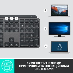 Клавиатура Logitech MX Keys Advanced for Business Wireless Illuminated UA Graphite