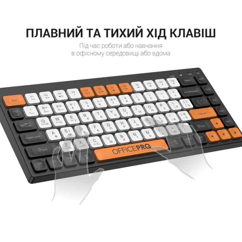 Клавиатура OfficePro SK955B Wireless/Bluetooth Black (SK955B)