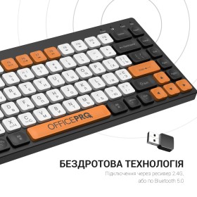 Клавиатура OfficePro SK955B Wireless/Bluetooth Black (SK955B)