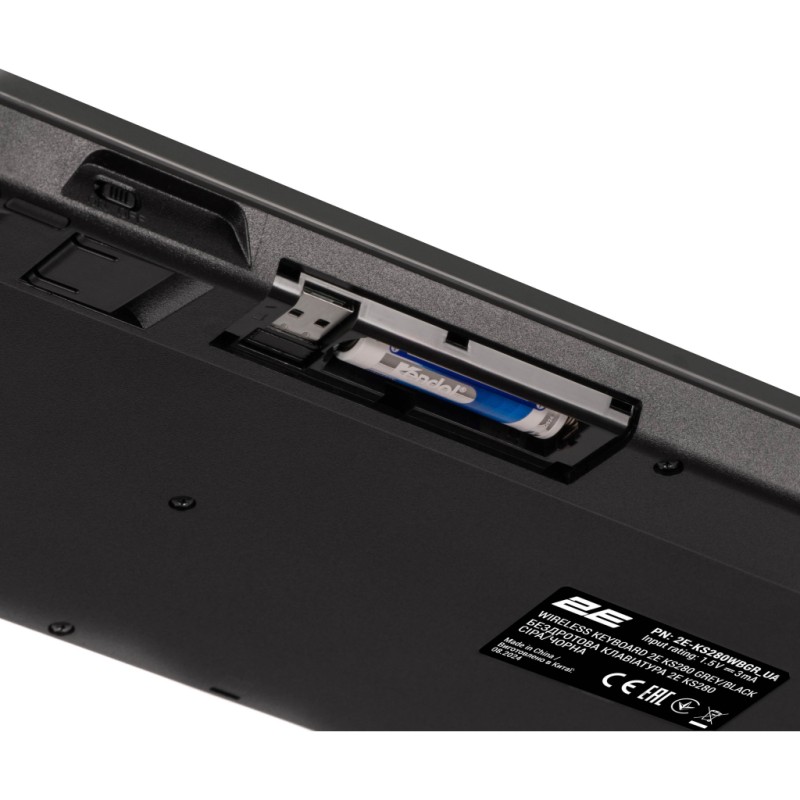 Клавиатура 2E KS280 Wireless/Bluetooth Black-Gray (2E-KS280WBGR_UA)