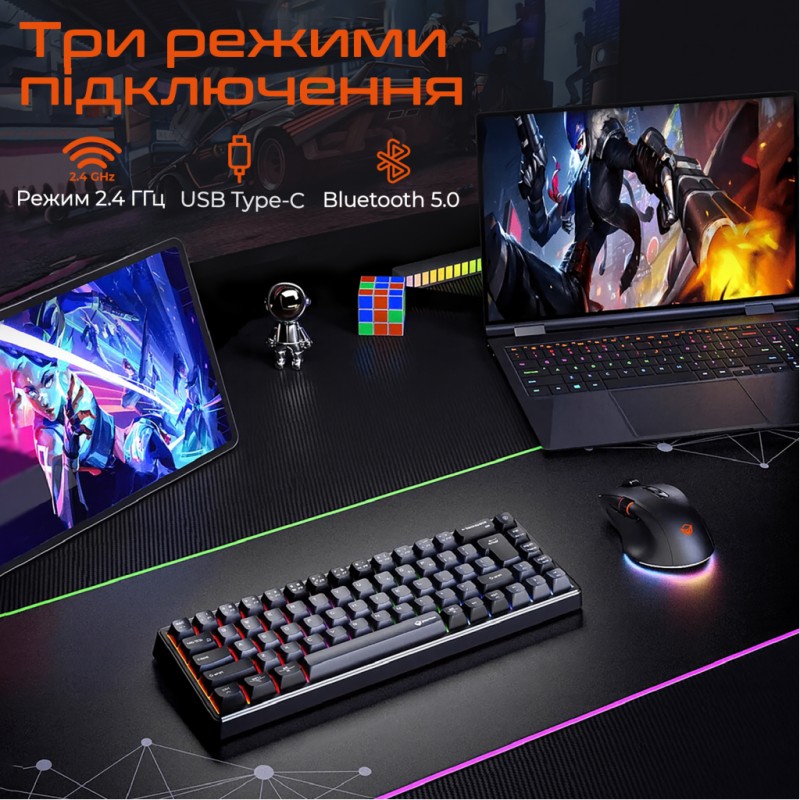 Клавиатура Meetion MK12 Bluetooth/USB Type-C Black (MT-MK12-A-RUA)