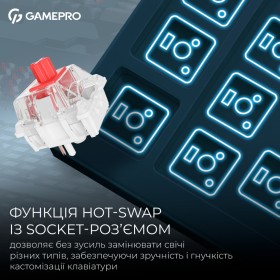 Клавиатура GamePro Asgard Drakkar Keychron Super Red Switch Wireless/Bluetooth/USB UA