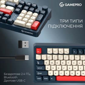 Клавиатура GamePro Asgard Drakkar Keychron Super Red Switch Wireless/Bluetooth/USB UA Blue (MK305BL)
