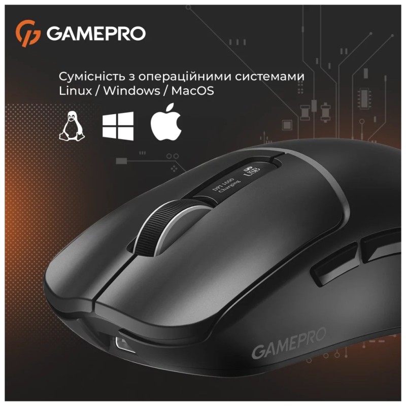 Мышка GamePro Genesis Ranker Wireless/Bluetooth/USB Black (GM012B)