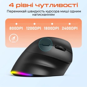 Мышка Meetion BTM010R RGB Bluetooth/Wireless Black (MT-BTM010R-A)